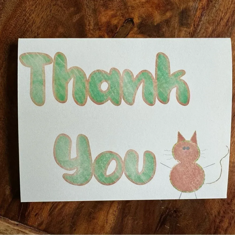 Thank You Cards Greeting Cards Blank Thank You Notes Cat Lover Set of 6